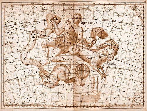 Сузір’я Водолій з Атласу "Uranographia" J. E. Bode (Берлін 1801)