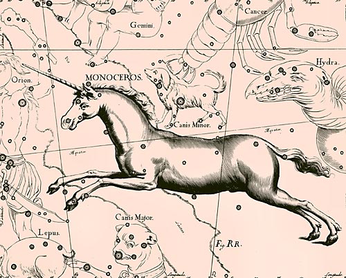 сузір’я Єдиноріг Сузір’я Єдиноріг з Атласу Uranographia Яна Гевелія (1690)