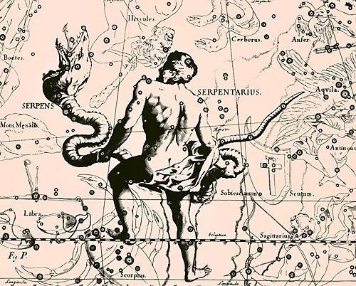 сузір’я Змія Сузір’я Змея з Атласу Uranographia Яна Гевелія (1690)