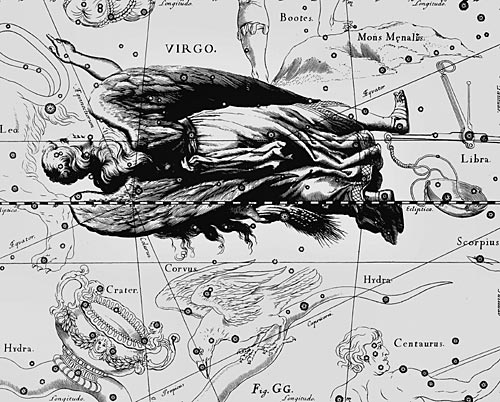 созвездие Дева Созвездие Дева из Атласа Uranographia Яна Гевелия (1690)