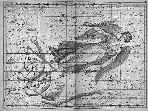 созвездие Дева Созвездие Дева из Атласа Uranographia Яна Гевелия (1690)