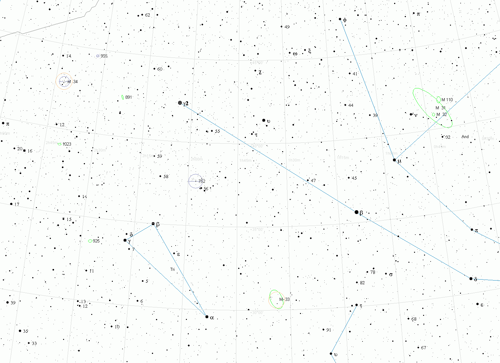 Туманність Андромеди M31 Туманність Андромеди M31 - натисніть, щоб переглянути карту в повному розмірі
