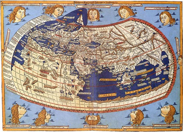 Клавдій Птолемей Woodcut of Ptolemy map by Johane Schnitzer(Ulm: Leinhart Holle, 1482)