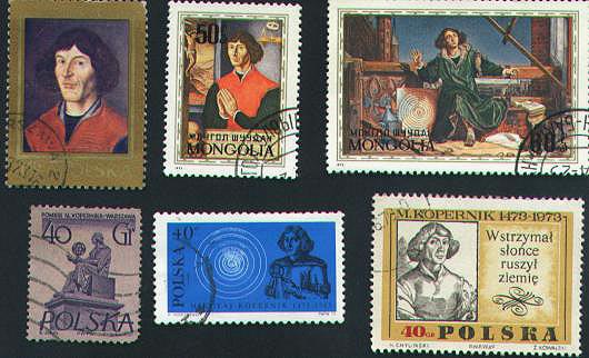 Nicolaus Copernicus Миколай Коперник на марках Польщі та Монголії